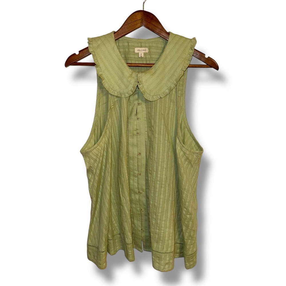 Pilcro by Anthropologie The Keira Collared Button-Front Blouse: Tank Edition